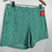 Spanx Womens Sunshine Shorts 6 50213R Polka Dot Kelly Green Flat Front Size L