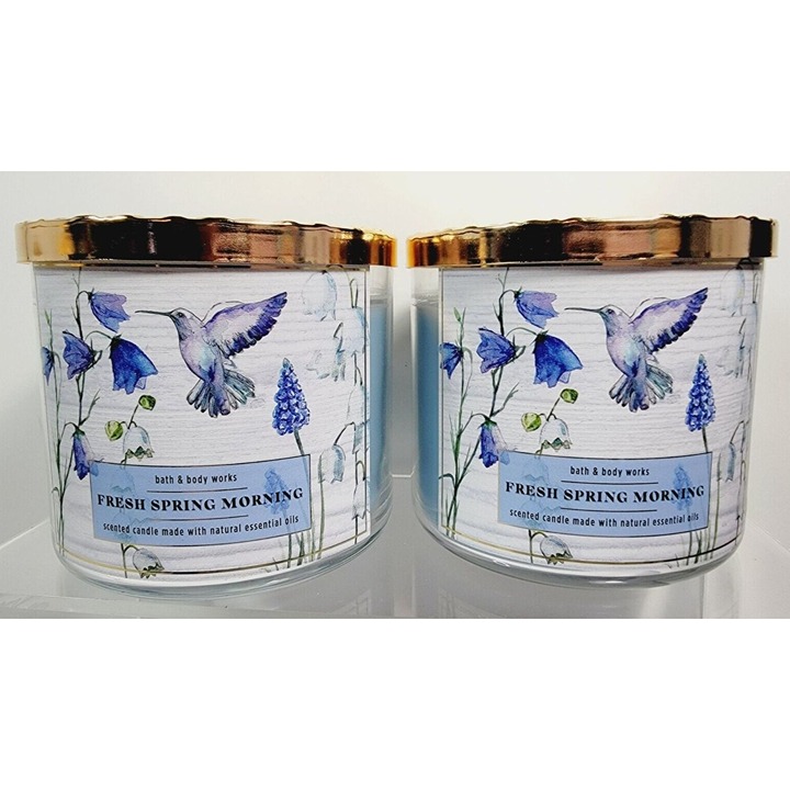 2 FRESH SPRING MORNING Bath & Body Works 3 Wick Large Scented Candle 14.5oz NEW