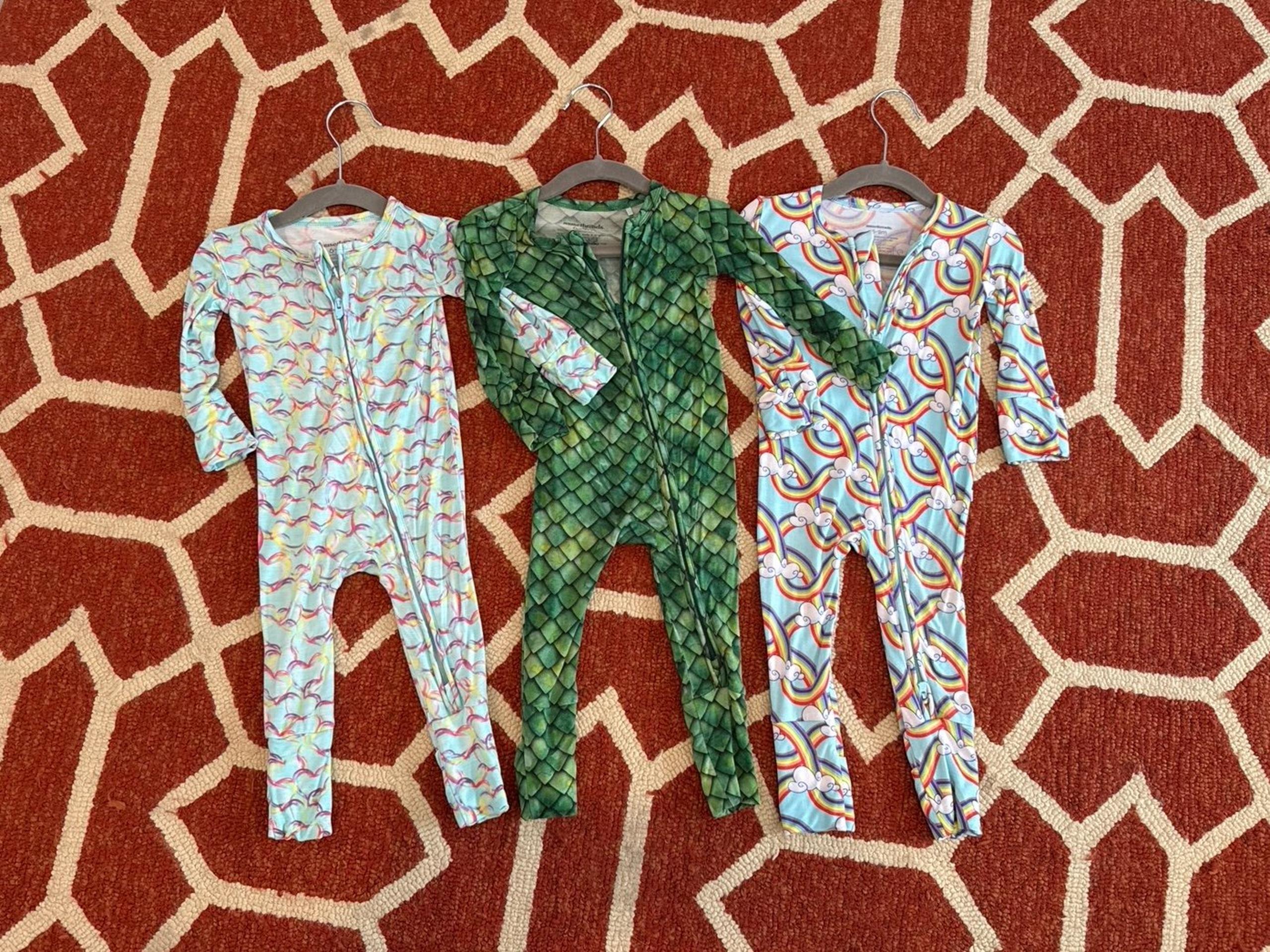 Muse Threads Convertible Long Sleeve Zippy Size 6-9M - Lot of 3 - GUC - No holes