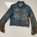 Lili Nucci Vintage Frilly Fairycore Embellished Chiffon Lace Sleeve Denim Jacket
