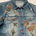 Lili Nucci Vintage Frilly Fairycore Embellished Chiffon Lace Sleeve Denim Jacket