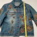 Lili Nucci Vintage Frilly Fairycore Embellished Chiffon Lace Sleeve Denim Jacket