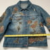 Lili Nucci Vintage Frilly Fairycore Embellished Chiffon Lace Sleeve Denim Jacket