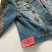 Lili Nucci Vintage Frilly Fairycore Embellished Chiffon Lace Sleeve Denim Jacket