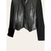 Alexander Wang Black Leather Mixed Media Button Front Blazer Jacket Size 4