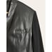 Alexander Wang Black Leather Mixed Media Button Front Blazer Jacket Size 4
