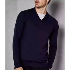 Ted Baker V-Neck Sweater Pullover Long Sleeve Casual Top Blue 6 Merino Wool