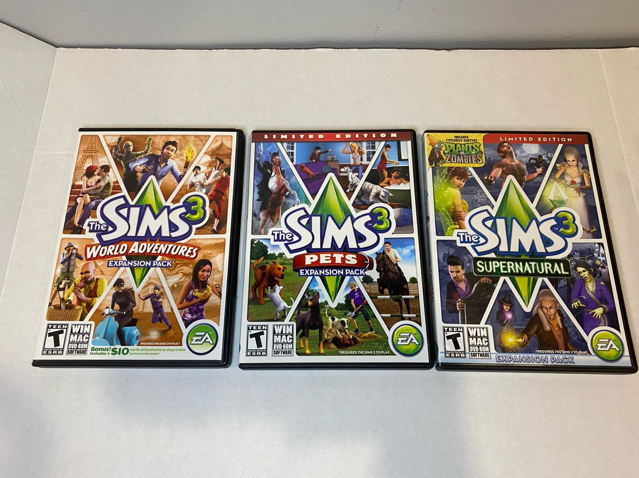 The Sims 3 Expansion Packs PC Video Game - Pets, Supernatural, World Adventures