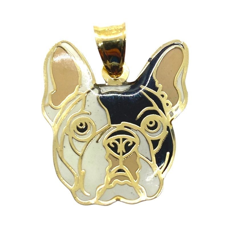 10K Gold Frenchie Pendant