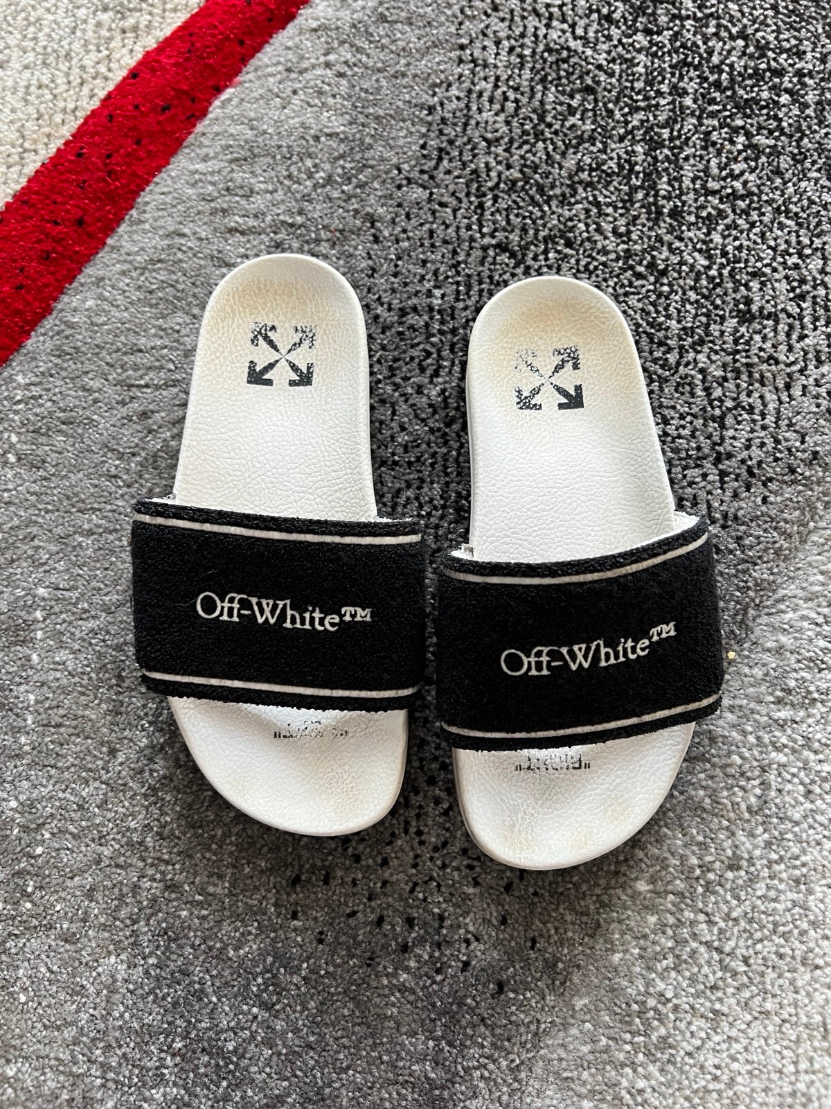 Off White Towel Embroidered Slides