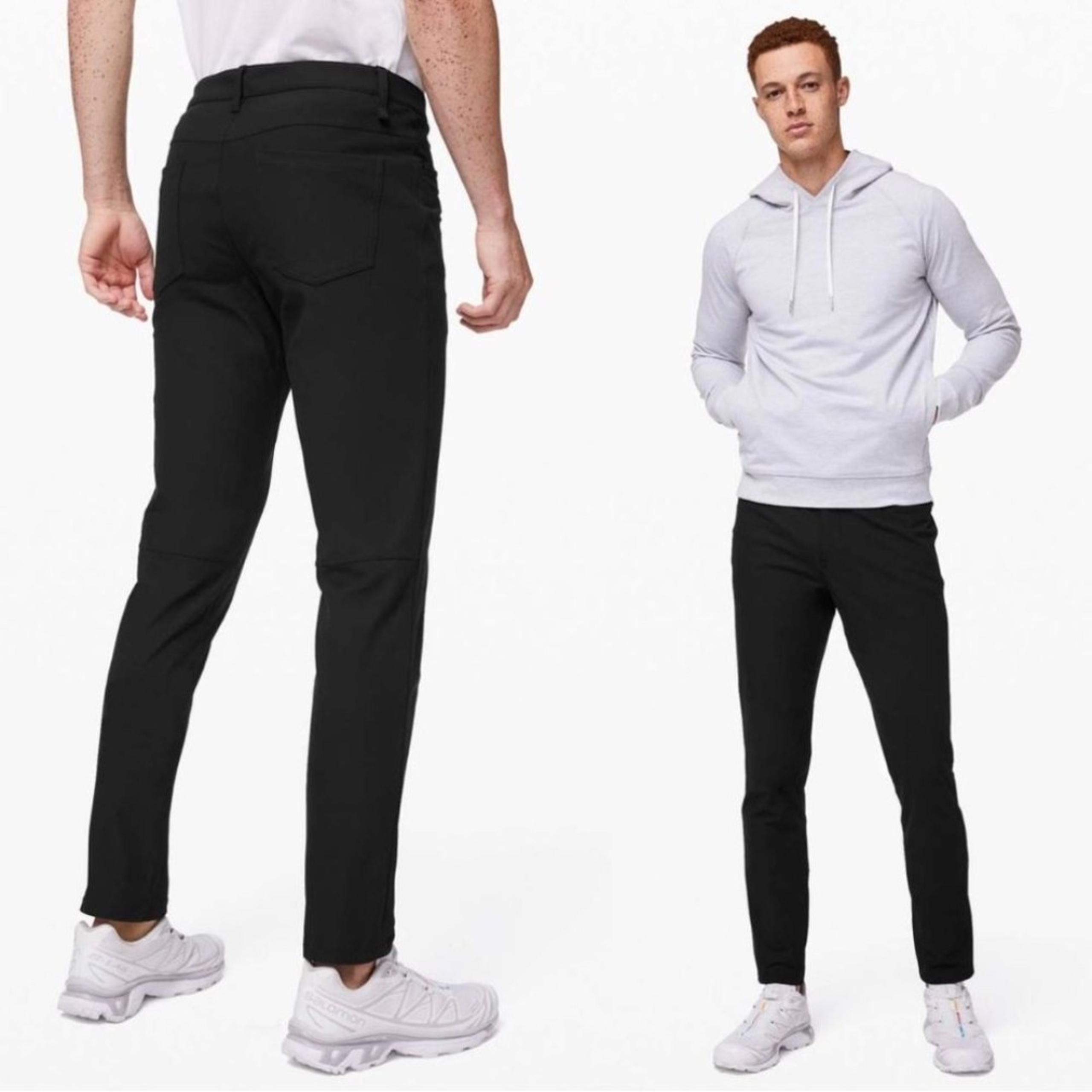 Lululemon ABC Slim Warpstreme 32" Inseam Tapered Casual Pant in Black Size 34