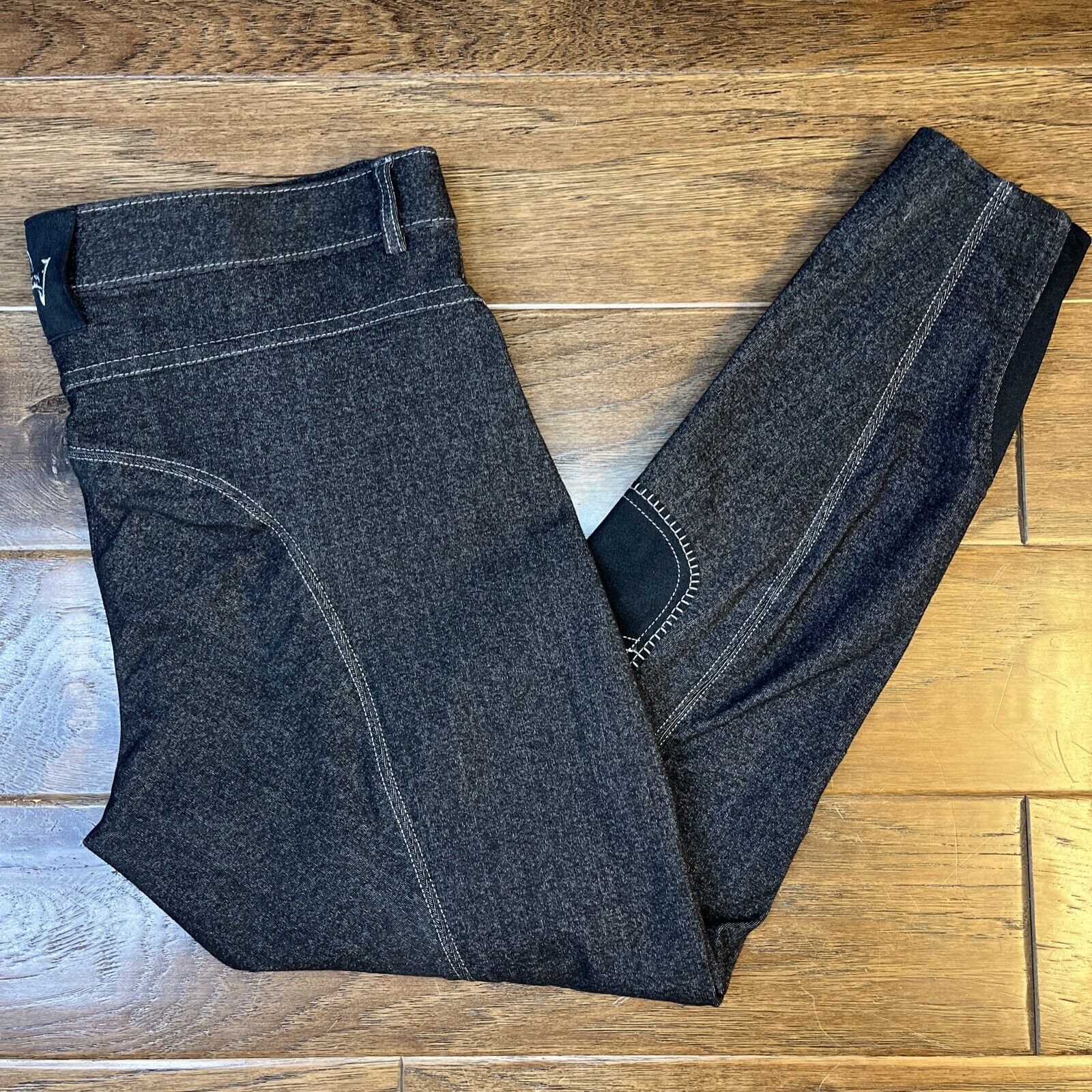 Ovation Knee Patch Breeches Riding Pants Equestrian Charcoal Grey Women’s 32R