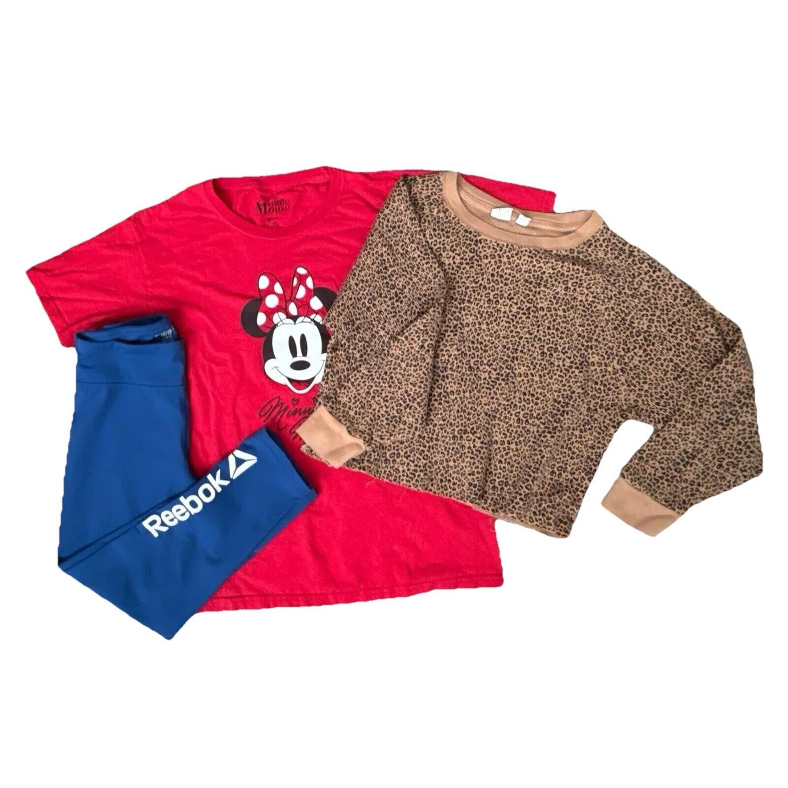 Disney Tee, Zara Crop & Reebok Leggings Girl Size Large 10/12 Girls Bundle Of 3