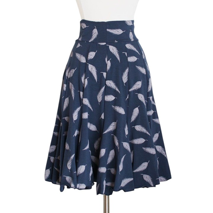 Effies Heart Blue Seven Year Itch Skirt Womens Size M Feather Print Retro Pin-up