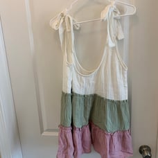 Ott Pastel Ruffled shoulder tie top
