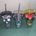 COOL GEAR 3-Pack 18oz Skull Chiller Tumbler Sugar Skull Design Tumblers w/ Straw