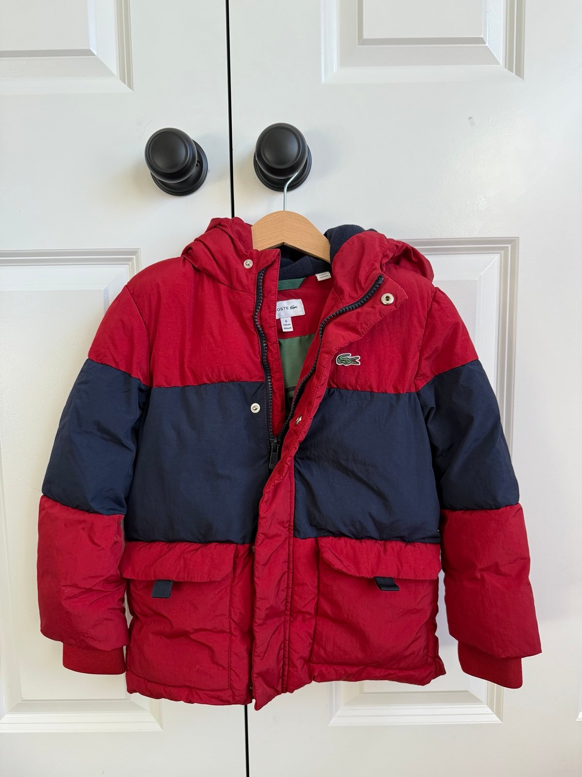 Lacoste coat kids size6 116cm