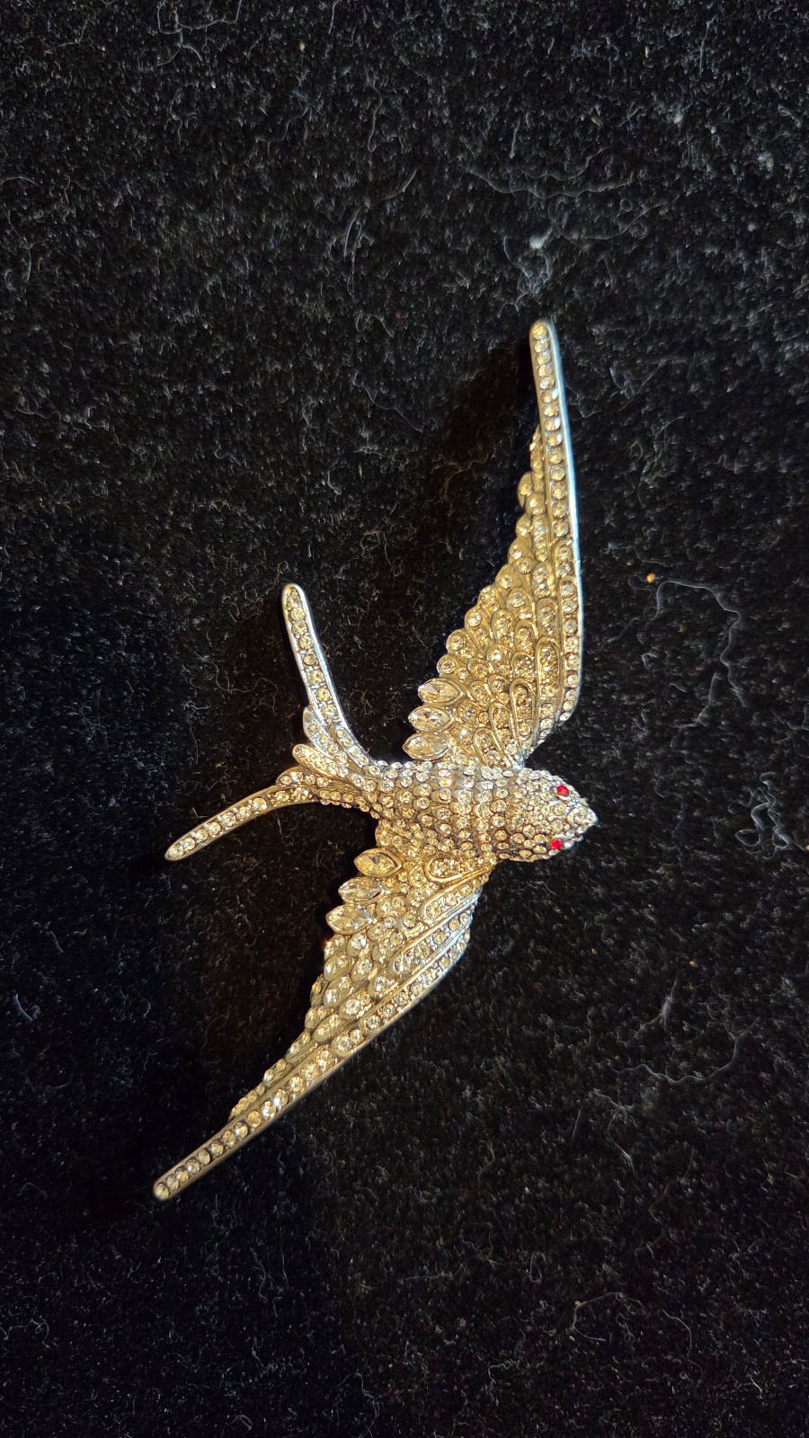 4.5 large Signed Ciner swallow bird brooch