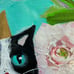 “Cat & Peonies an Original Art Acrylic Painting Cat 10”x8” On Canvas