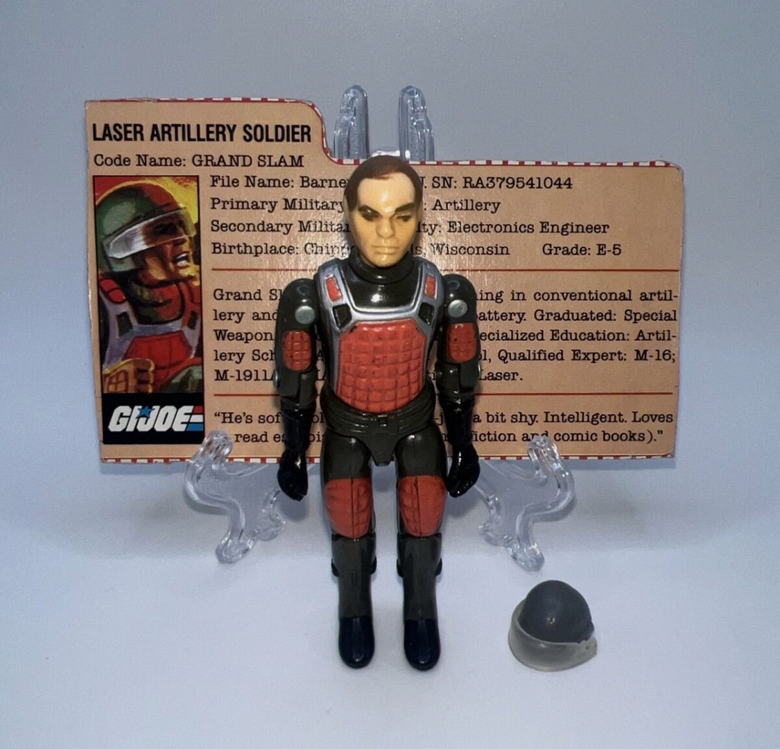 1982 GI JOE GRAND SLAM v1 STRAIGHT ARM 100% COMPLETE WITH FILE CARD