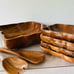 Vintage Wood Salad Bowl Set