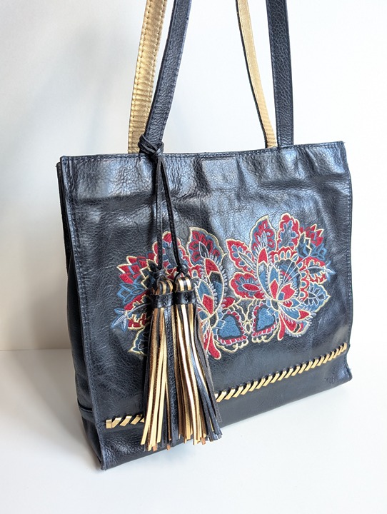 PATRICIA NASH Toscano North Provencal Embroidery Flowers Shoulder Bag Tote Bag