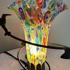 Hand Blown Glass Millefiori Tulip Lamp