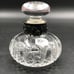 Vtg Atlantis Crystal Perfume Bottle Silver Mounted Hand Blown Block Cut Portugal