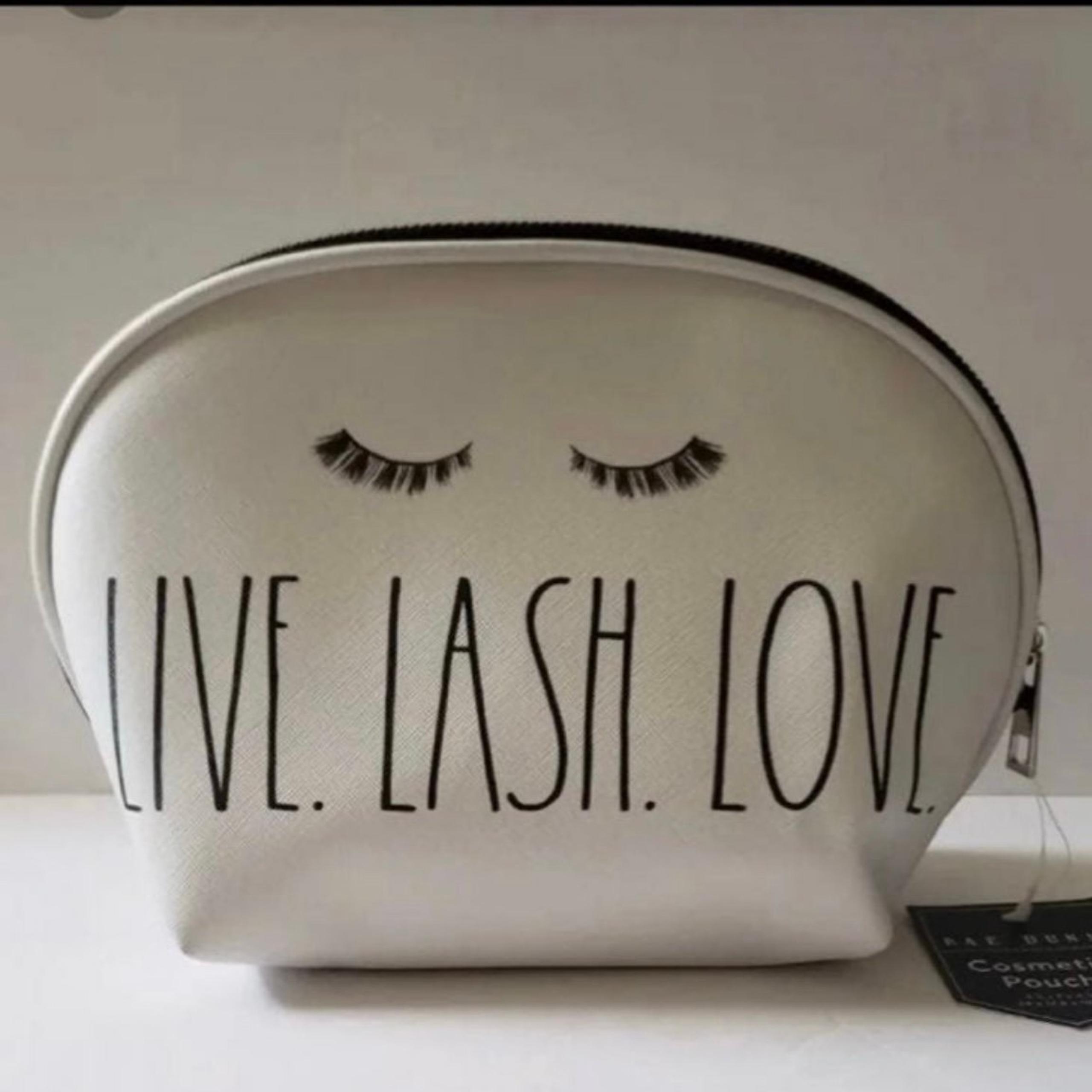 Rae Dunn live lash love zippered cosmetic pouch makeup bag excellent gift