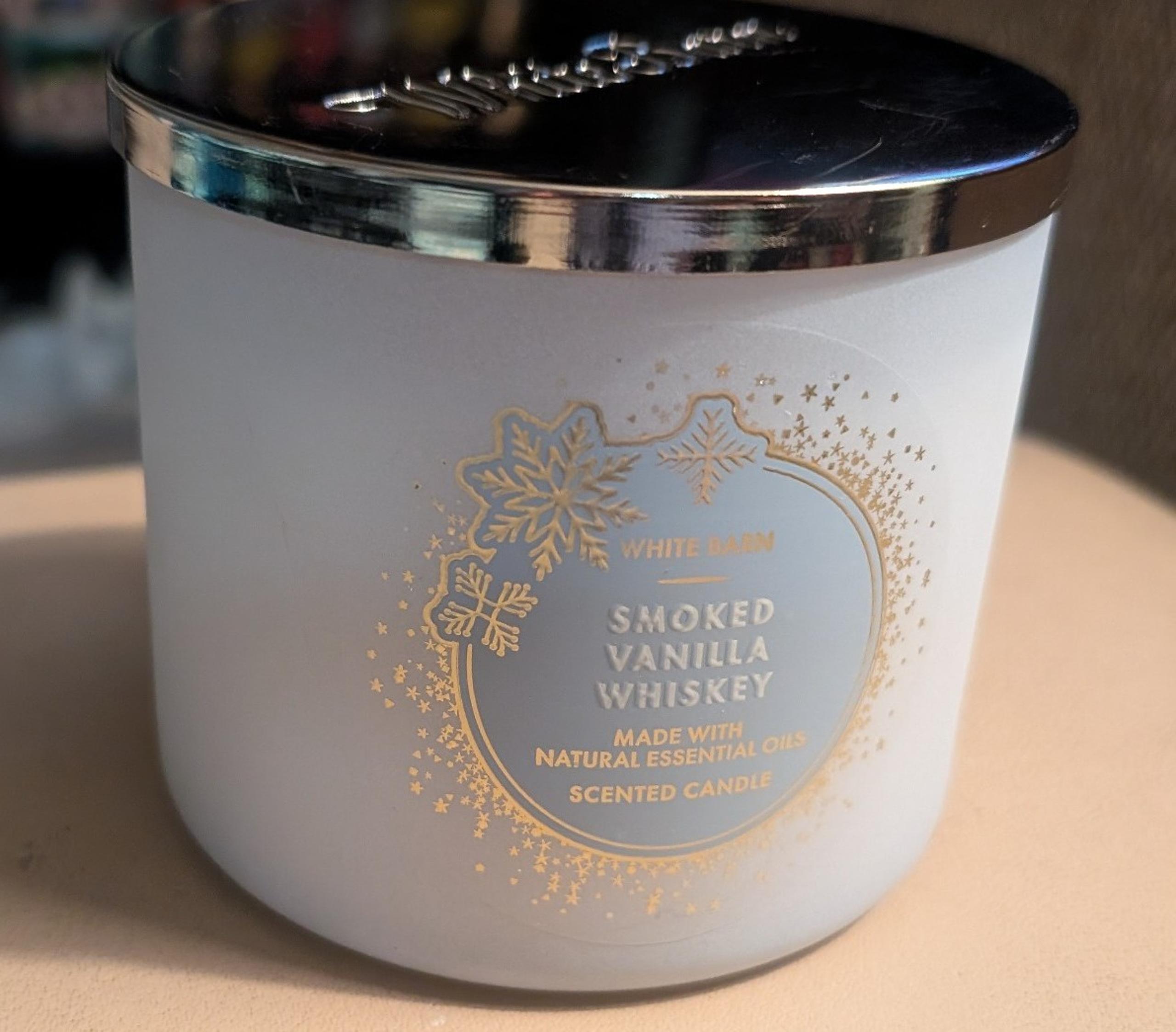 Bath and Body Works 3 Wick Candle Smoked Vanilla Whiskey NEW