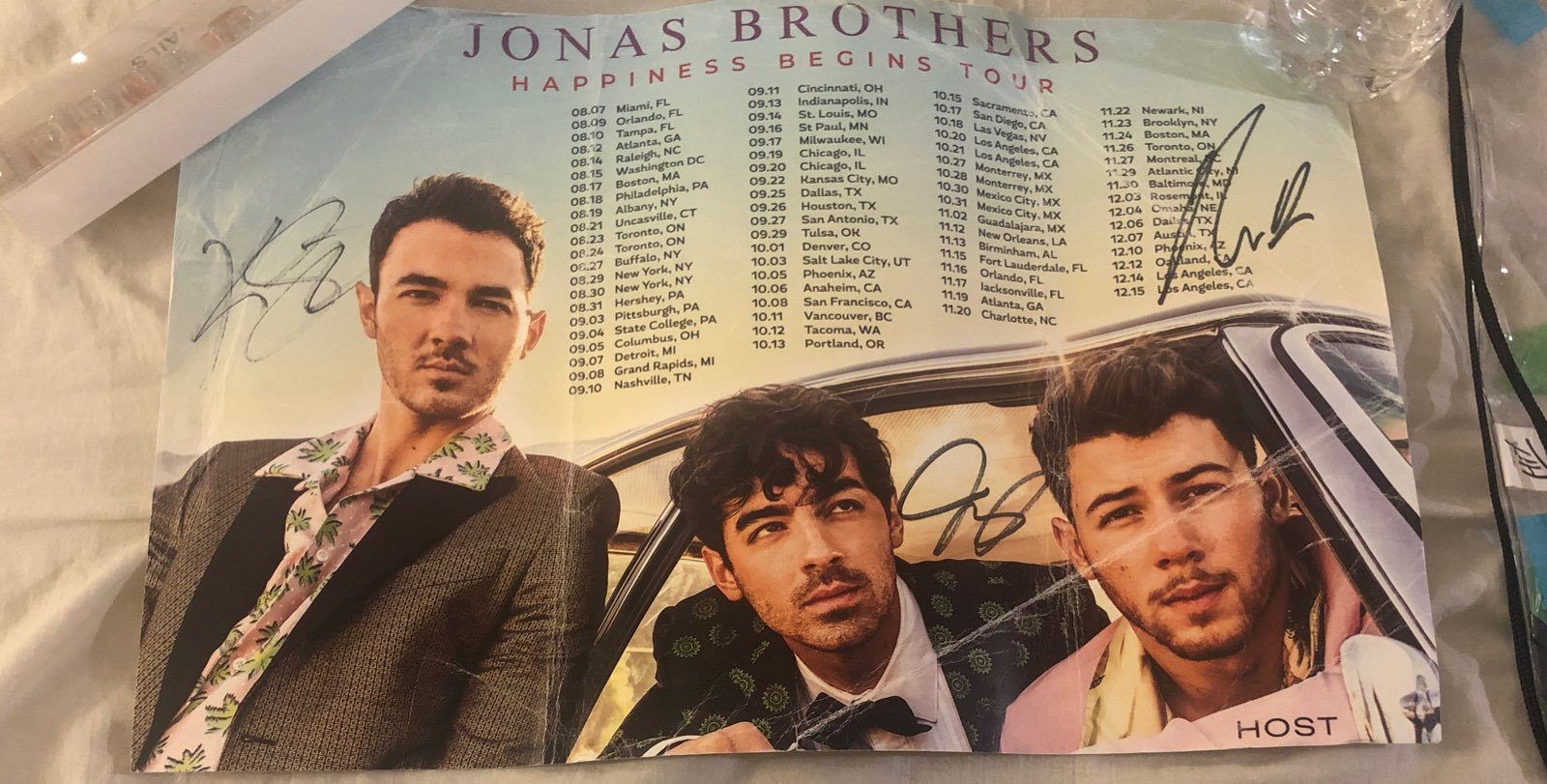 AUTHENTIC Signed Jonas Brothers Poster &