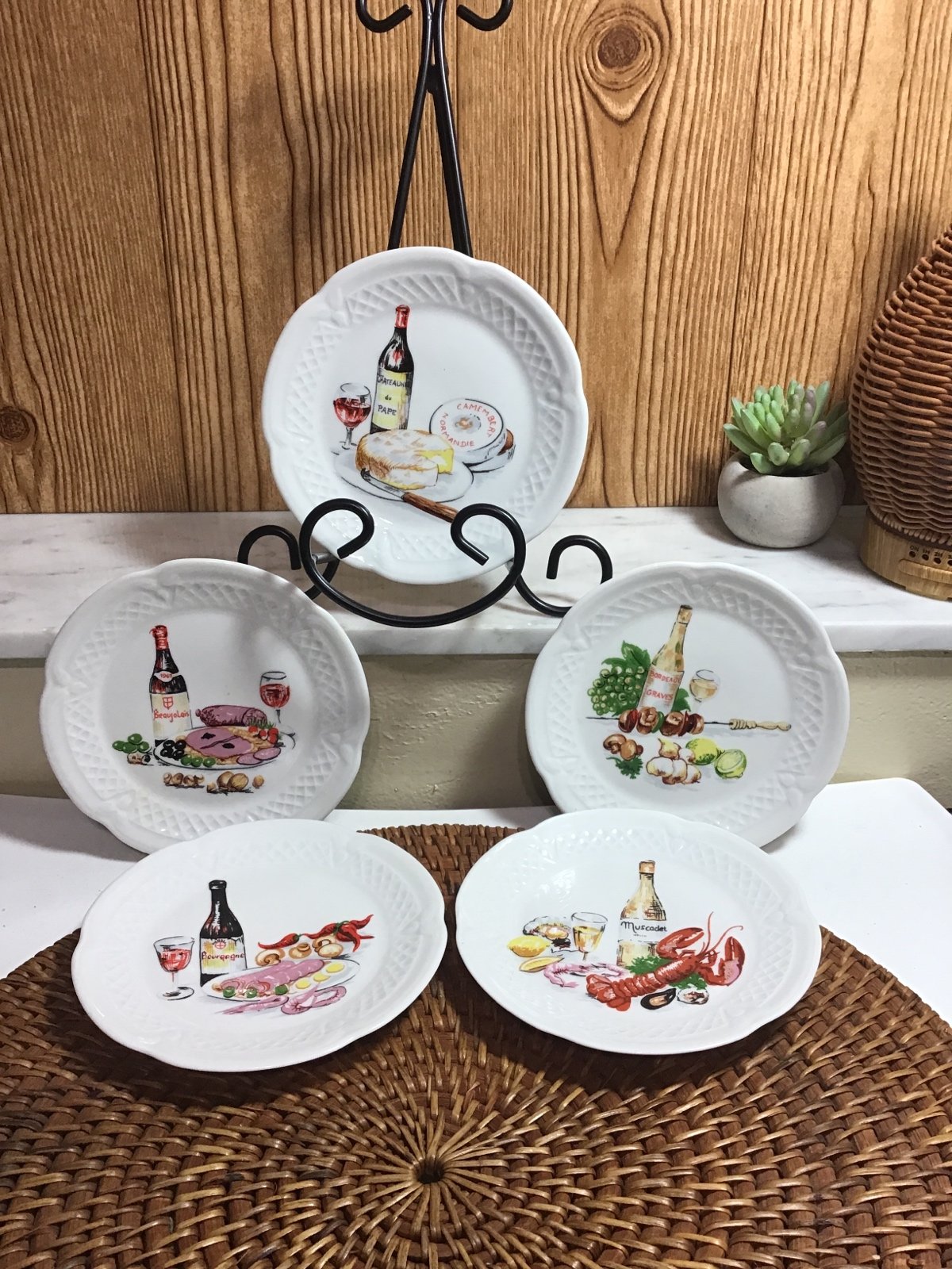Philippe Deshoulieres Porcelaines Lourioux France Canape Plates set of 5