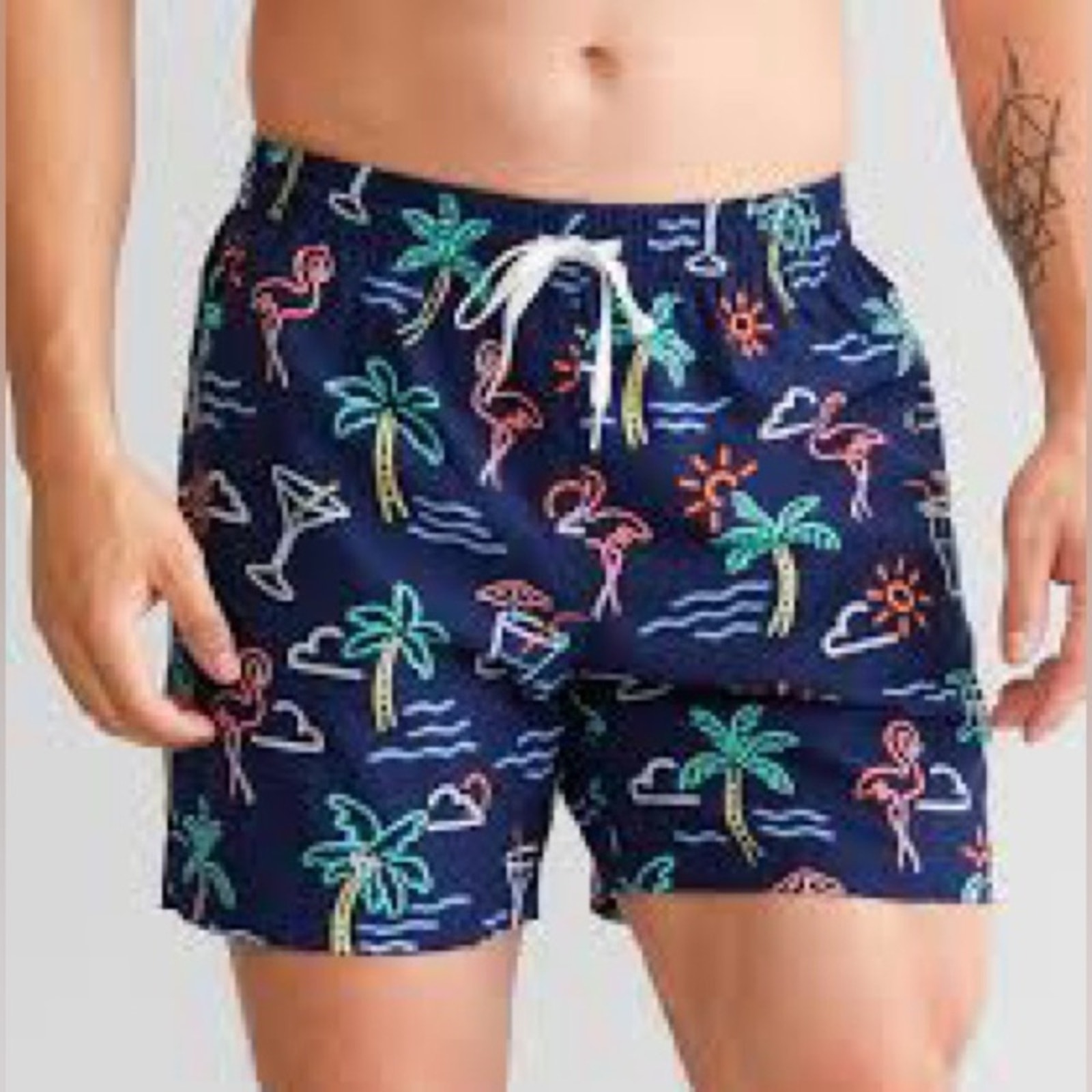 Chubbies Classic Lined 5.5 Inseam Swim Trunks Blue on Blue Large