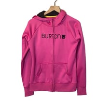 Burton Hot Pink Full Zip Logo Hoodie Jacket Pockets Sz M