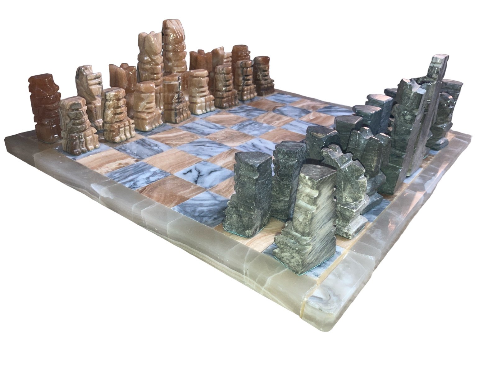 Mayan Aztec Chessboard Stone Carved Artesanias Mexicanas Complete