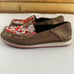 ARIAT Cruiser Womens 10B Metallic Leather Floral Print Slip-On Loafer #10035827