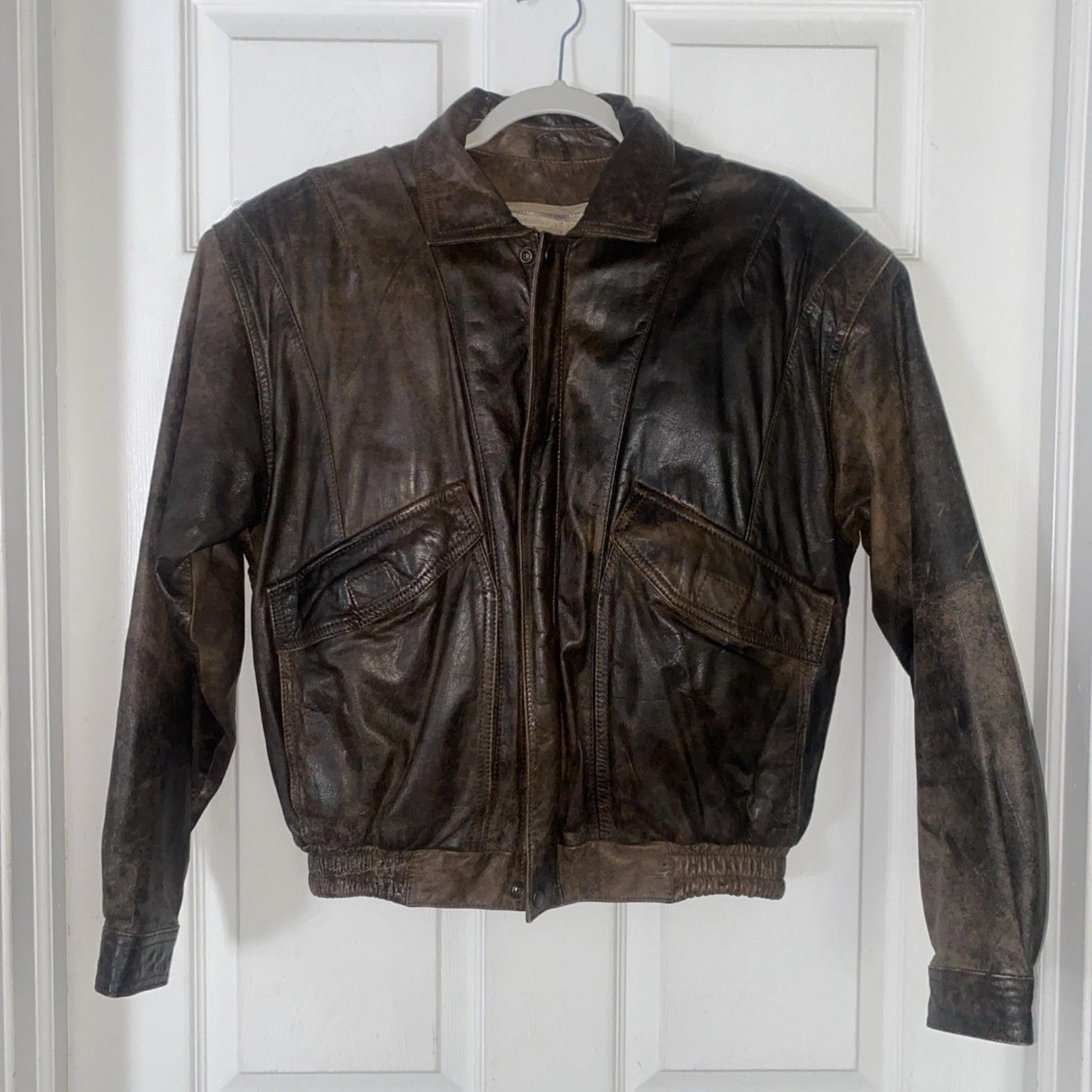 Vintage Adventure Bound Men’s Jacket Leather Bomber Insulated Mens Size XS Brown