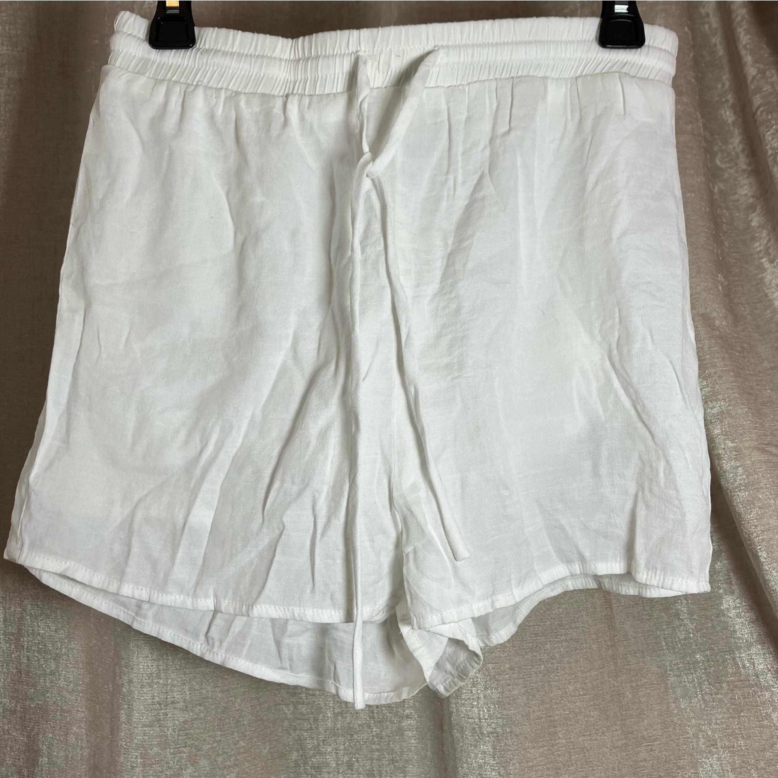 Princess Polly White Rayon Lined Pull On Shorts Size 8