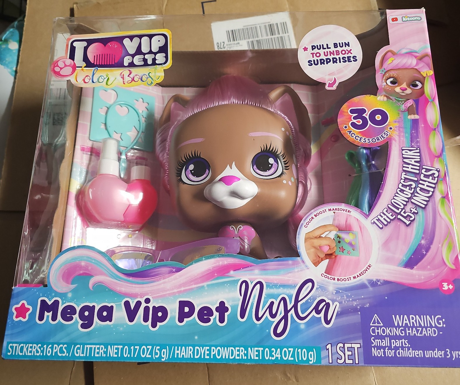 VIP Mega Pets Nyla Color Boost Styling Head IMC Toys 30+ Accessories NIB