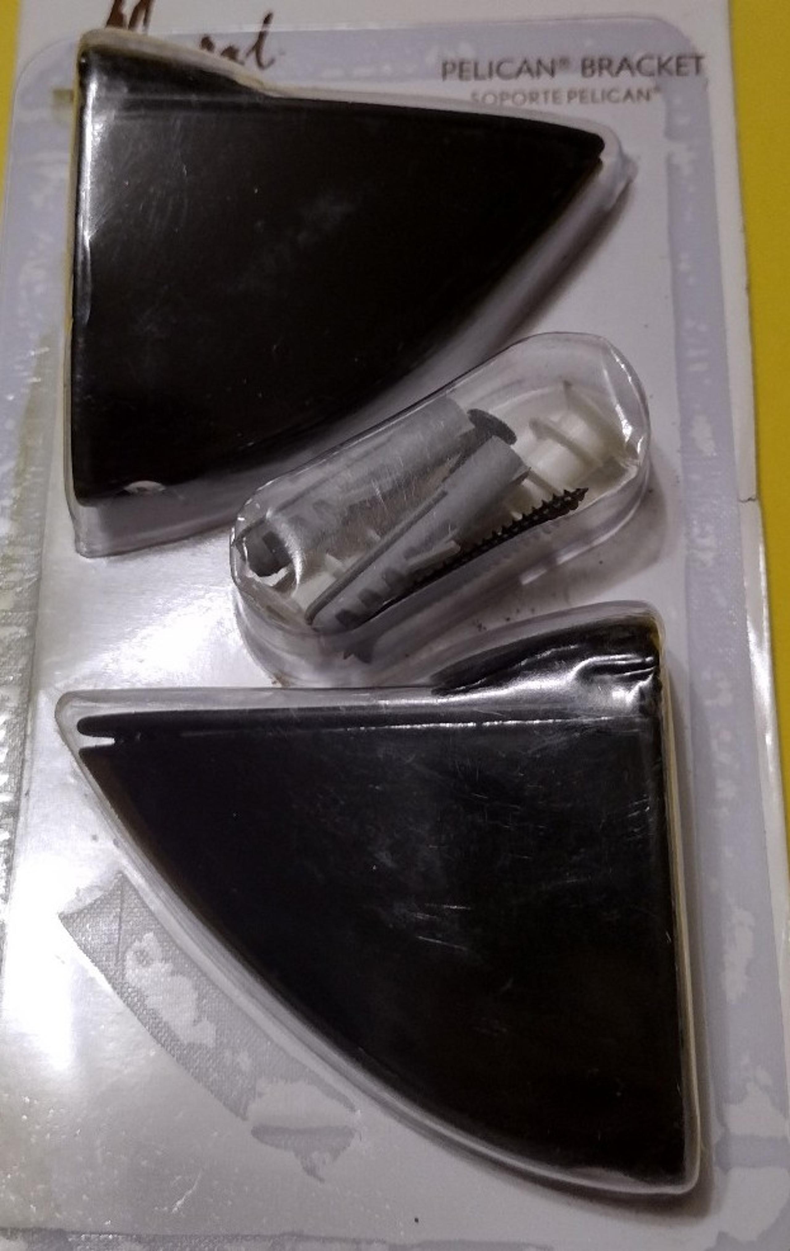 Black Mural Pelican Glass Shelf Brackets #459-367 Holds 66 lb NEW In Package