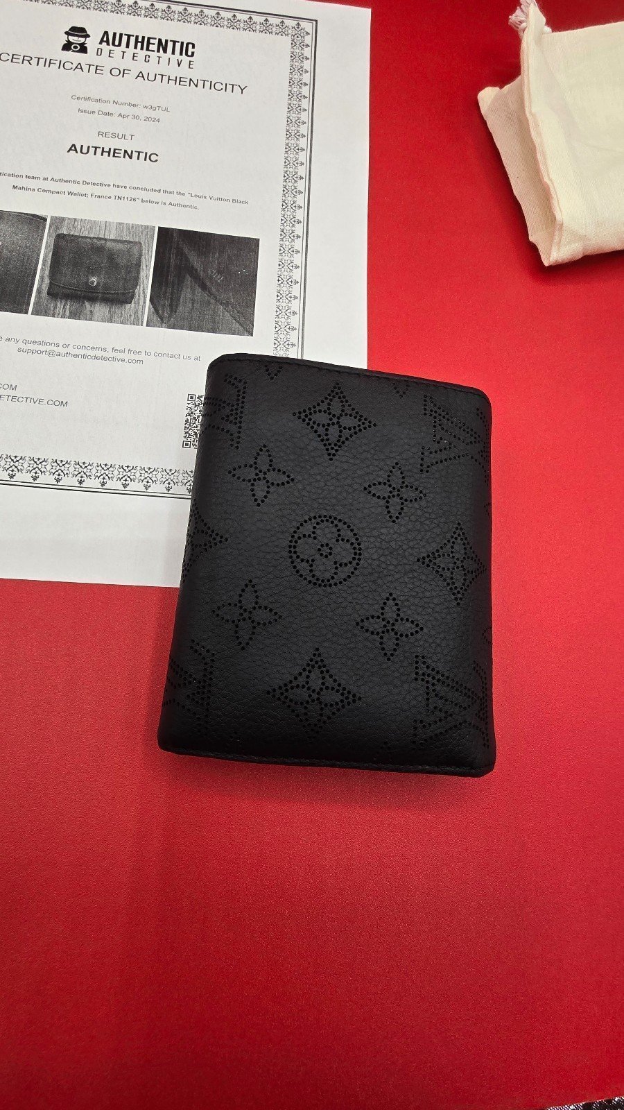 Authentic Black Louis Vuitton Iris Compact Wallet with COA - Free Shipping