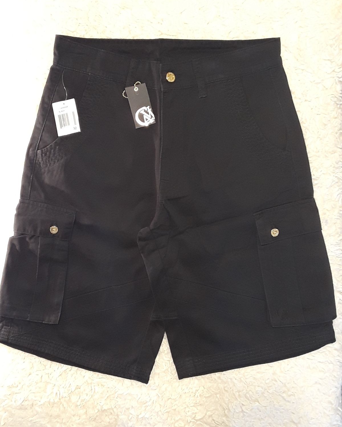 CAVI NYC Black Cargo Shorts Size: 32