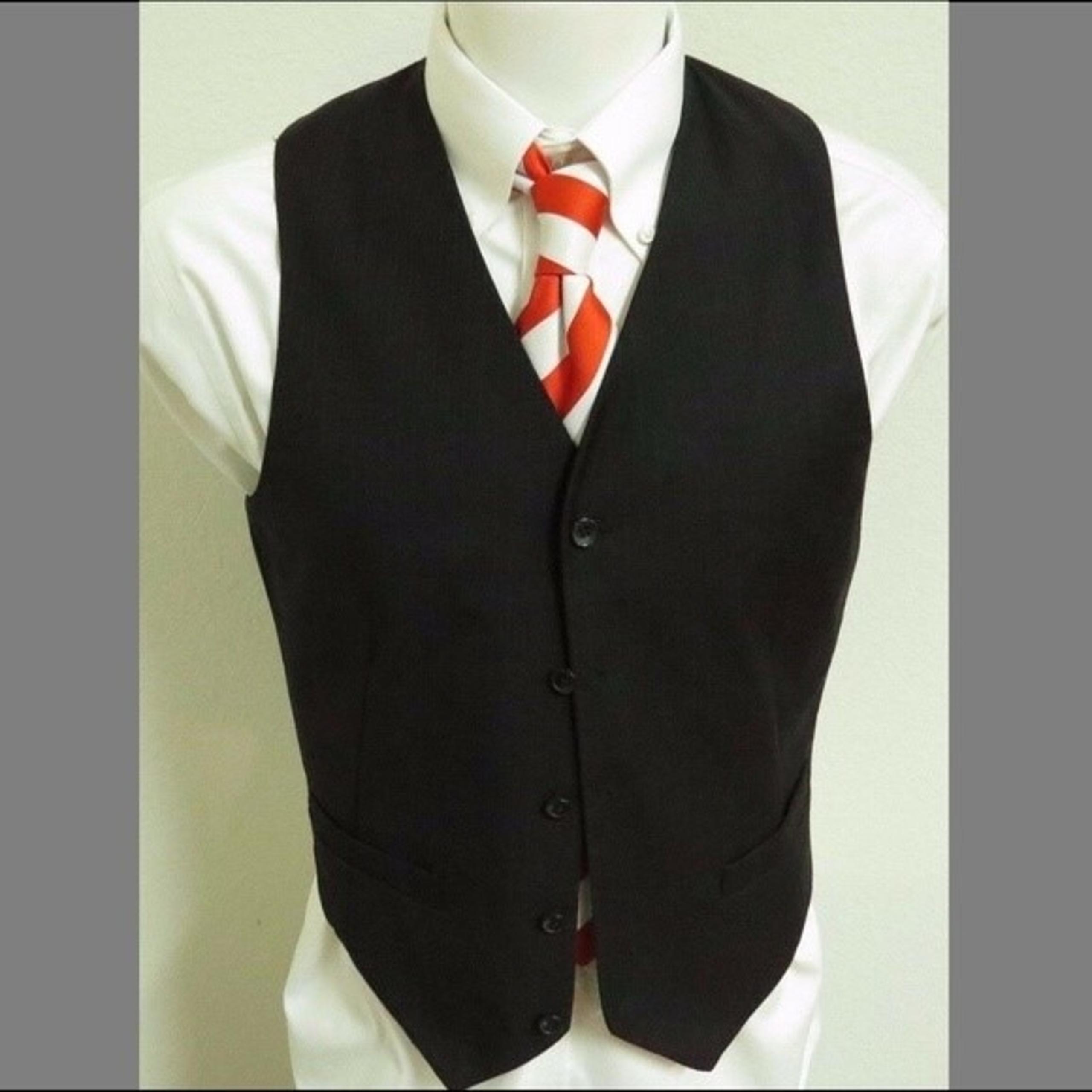 Sz S Black Pinstripe Dockers Mens Wool #133 Suit Vest