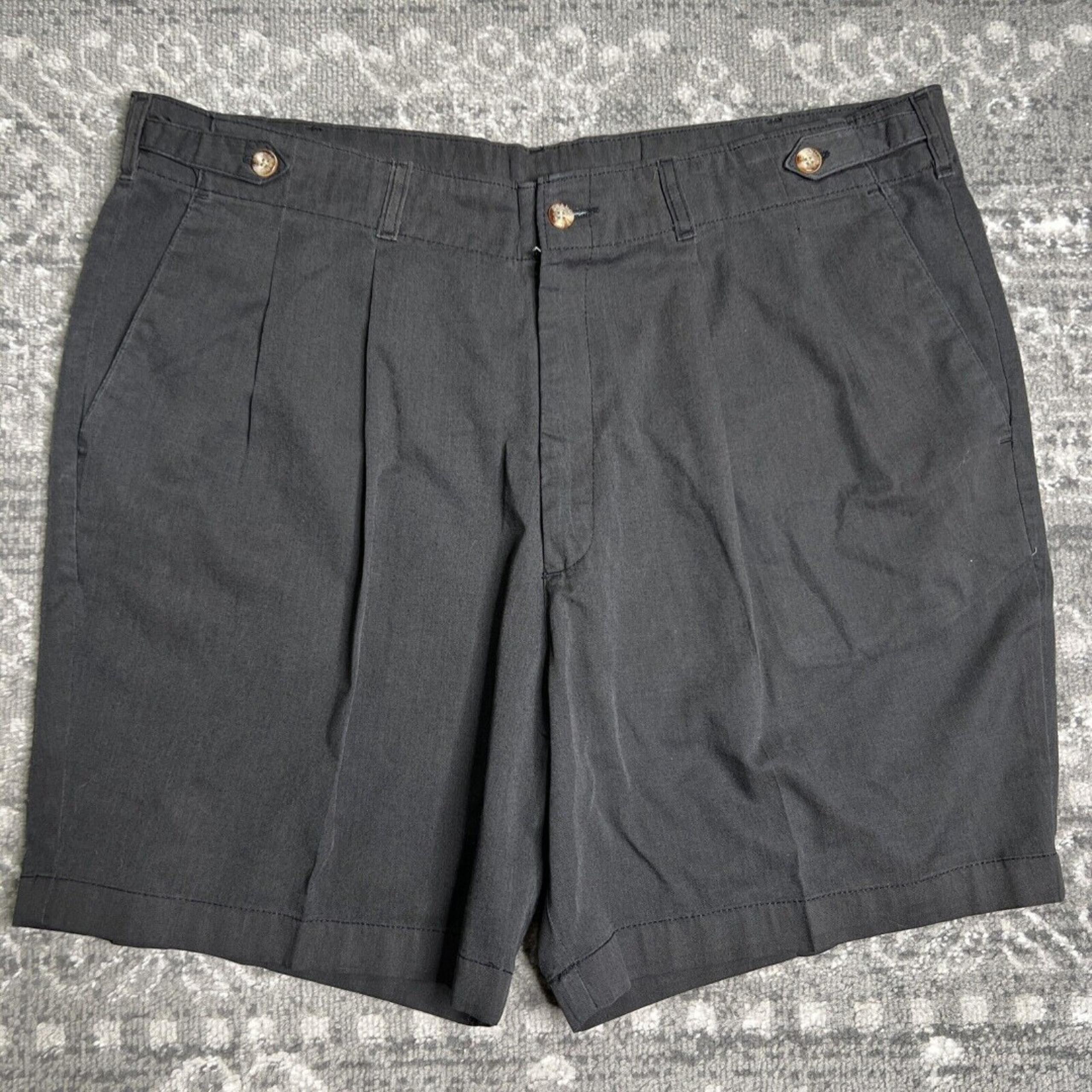 Grand Slam Mens Golf Casual Chino Shorts Pleated Front Black Size 38