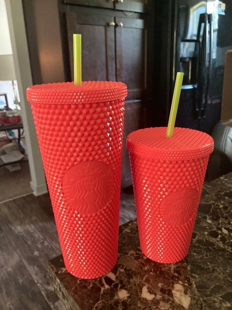 Starbucks pink dragon fruit studded tumblers set of 2 venti and grande