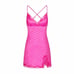 NWT Skims Jacquard Slip Dress Hot Pink Lace Logo : Size EXTRA Small