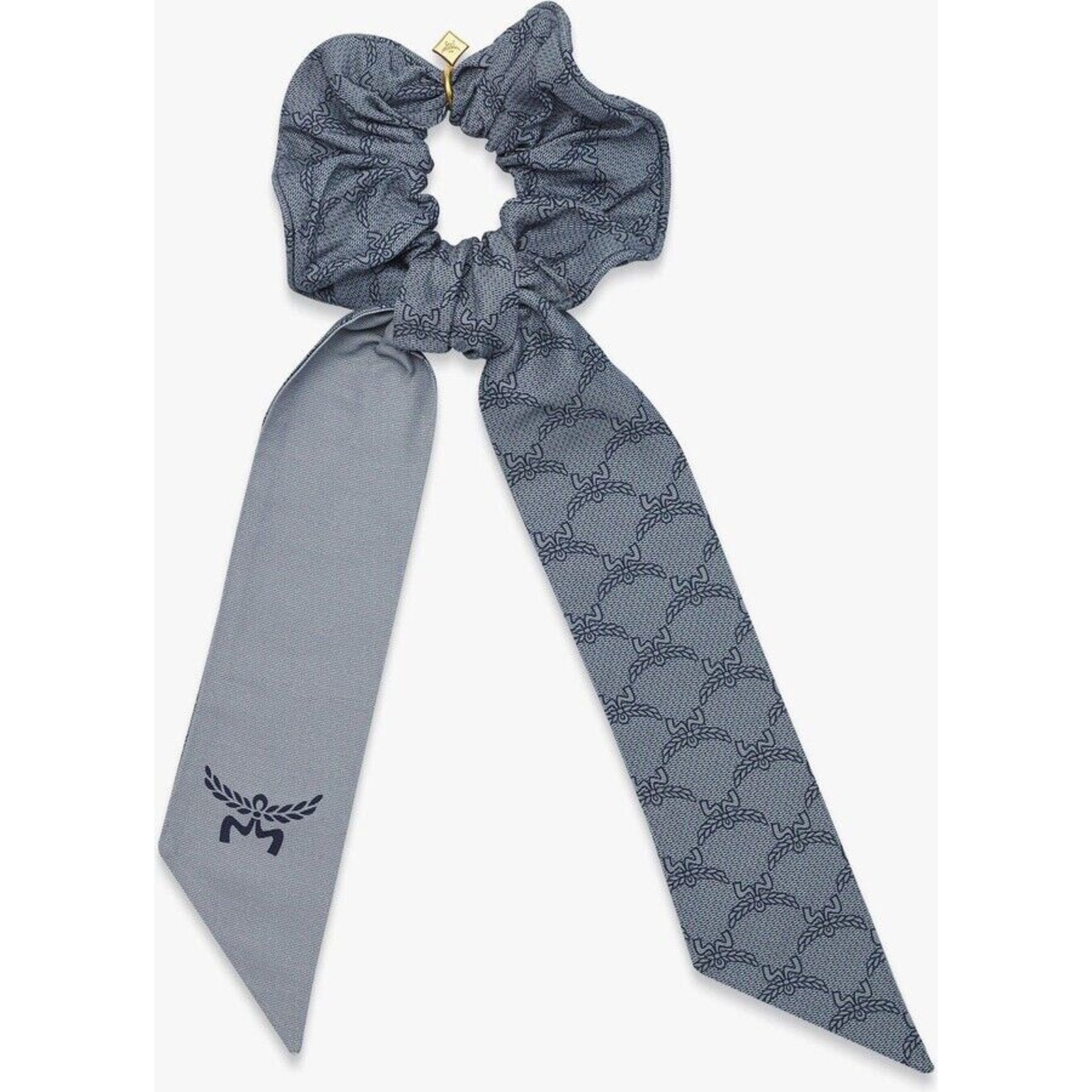 Women's Blue Lauretos Monogram Print Scrunchie With Scarf