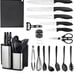 Kitchen Knife Set with Block, 18 Piece