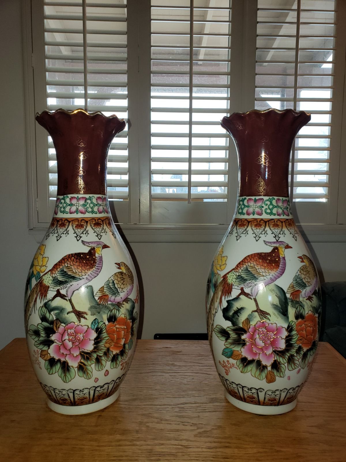 Pair of vintage oriental vases