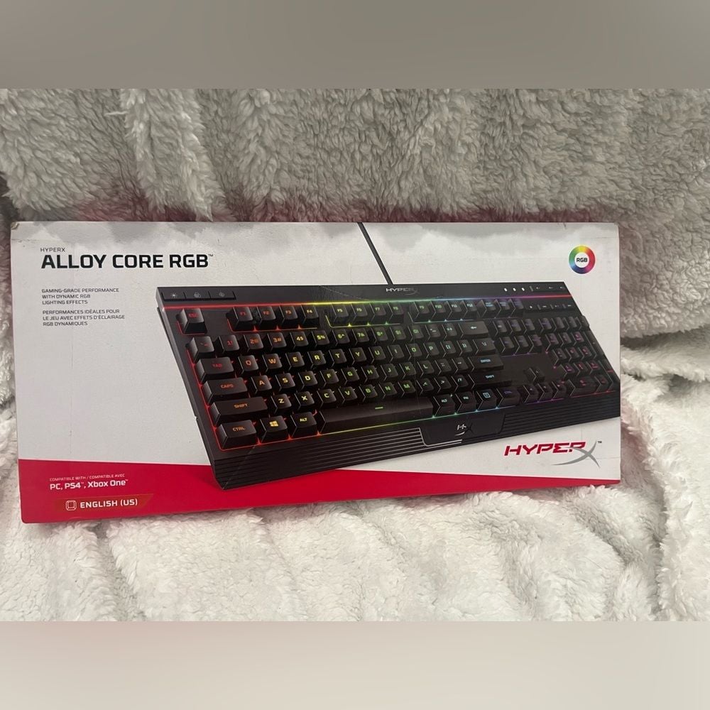 HyperX Alloy Core RGB – Membrane Gaming Keyboard, Comfortable Quiet Silent Keys